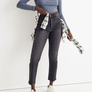 Madewell Curvy High Rise Slim Straight Jeans Richgrove Wash Black Size 26 L2